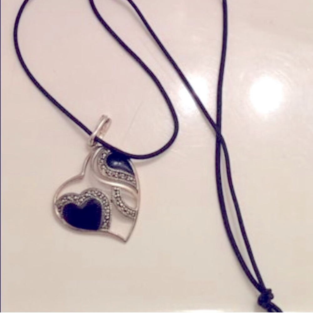 Sterling silver marcasite pendant and earrings
